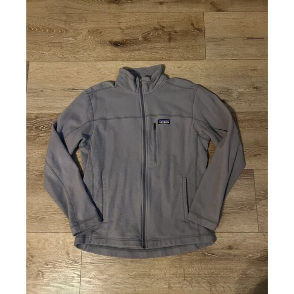Patagonia Mens Gray Fleec Full Zip Mock Neck Jacket Size Medium - Picture 1 of 3